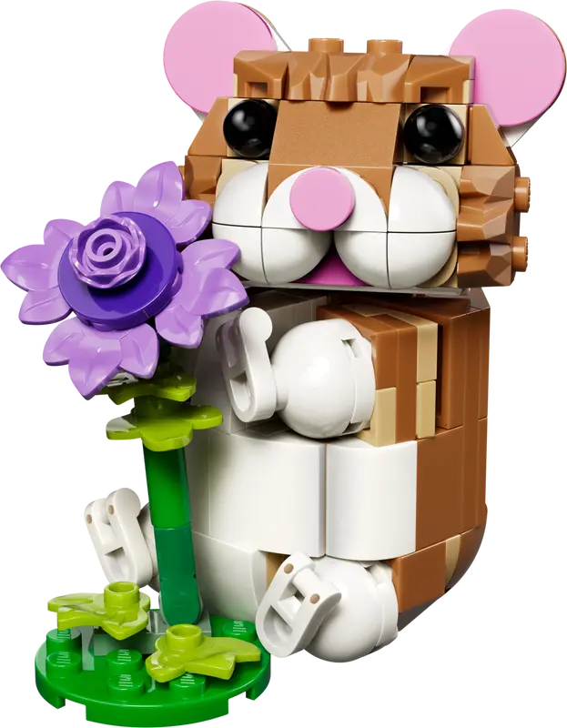 31376 Cute Hamster with a Flower