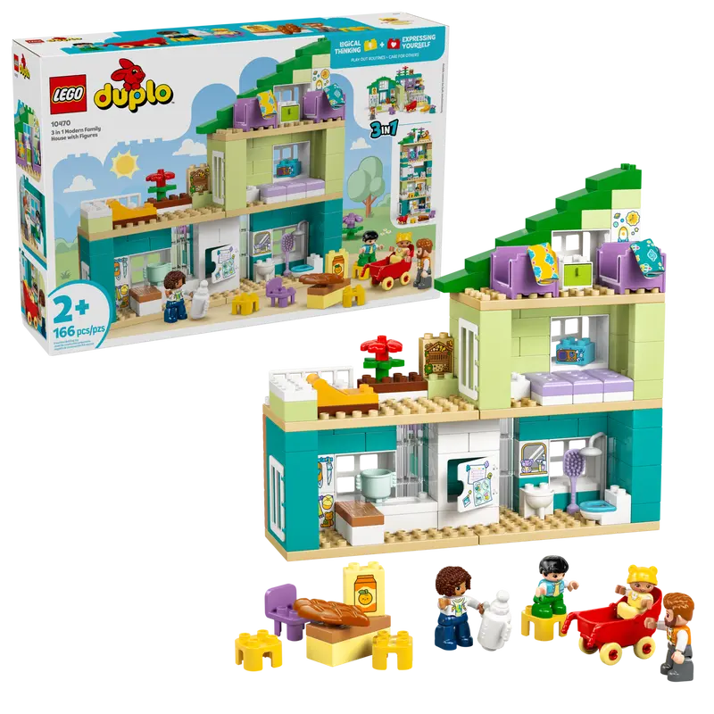 10470 3 in 1 Modern Family House with Figures