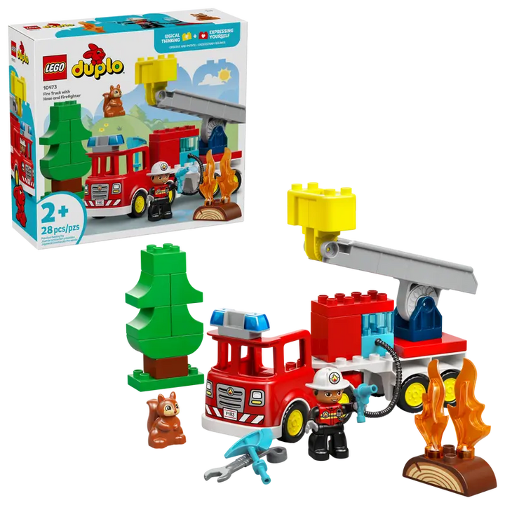 10473 Fire Truck with Hose and Firefighter