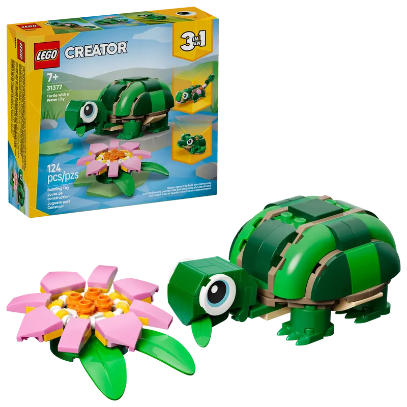 31377 Turtle with a Water Lily Flower