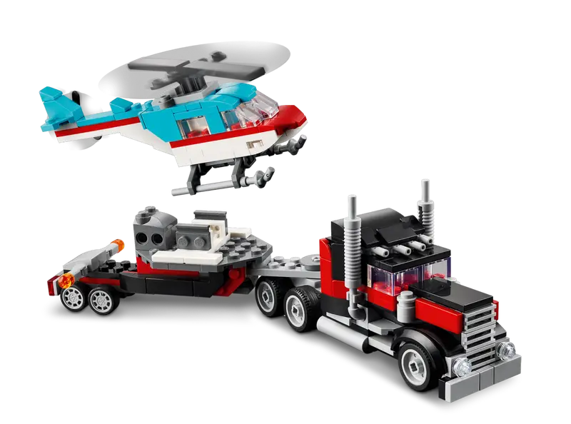 31146 Flatbed Truck with Helicopter – Box Of Bricks