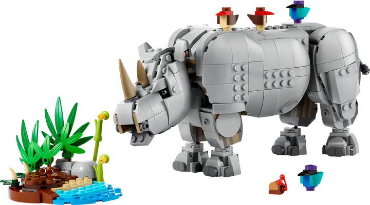 31171 Wild Animals: Majestic Rhino With Birds