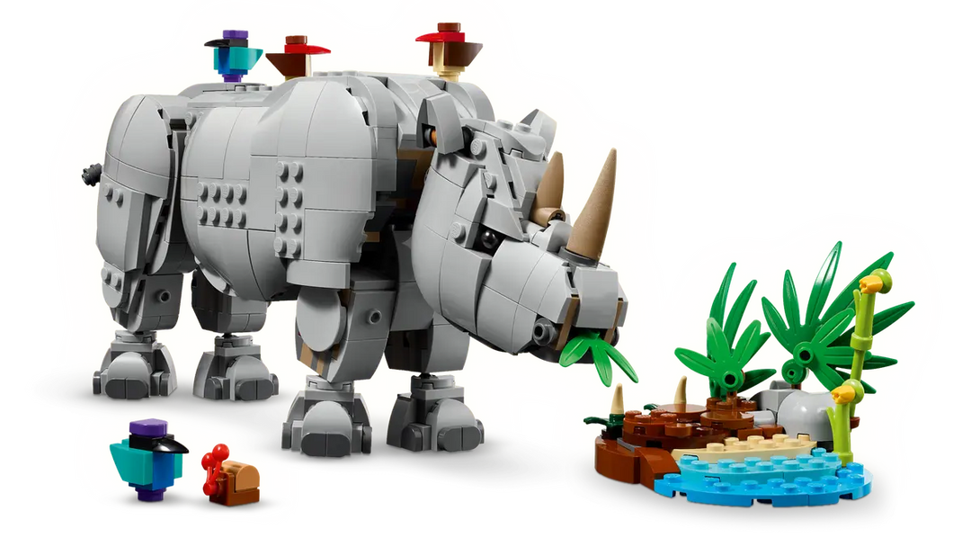 31171 Wild Animals: Majestic Rhino With Birds