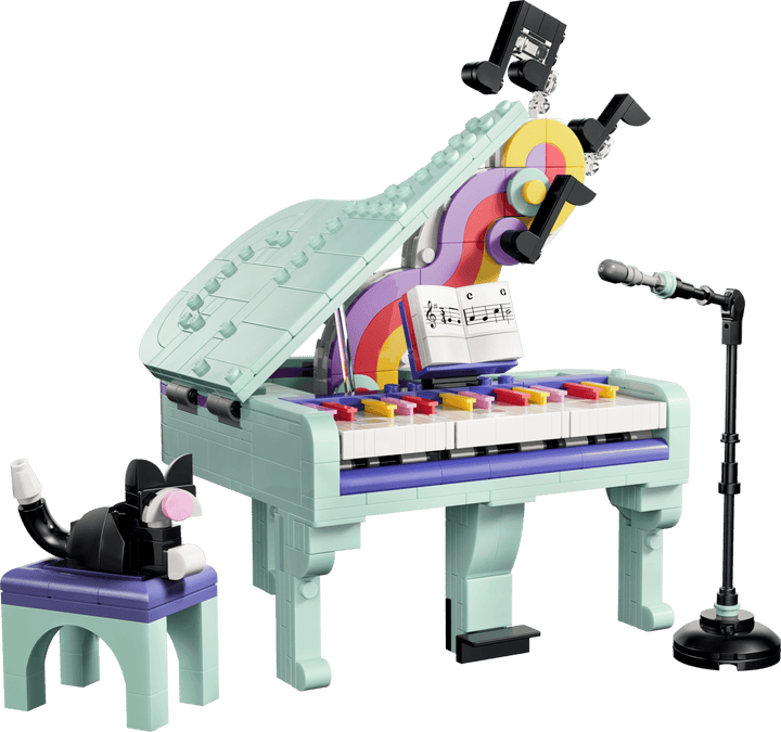 31392 Music Decor Piano with Cat