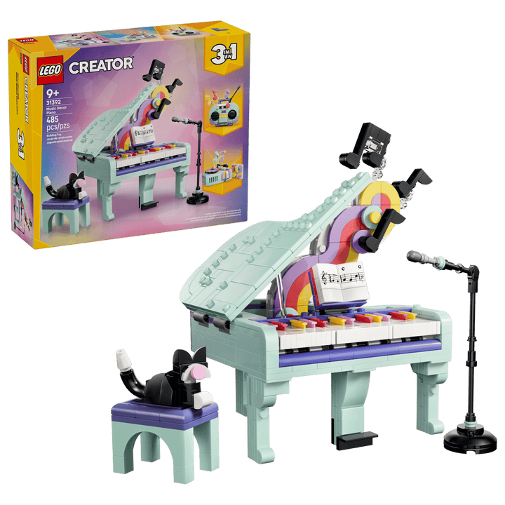31392 Music Decor Piano with Cat