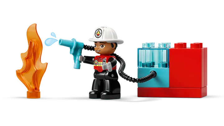 10473 Fire Truck with Hose and Firefighter