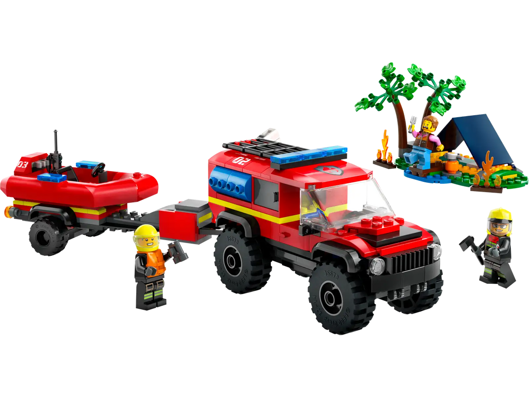 60412 4x4 Fire Truck with Rescue Boat