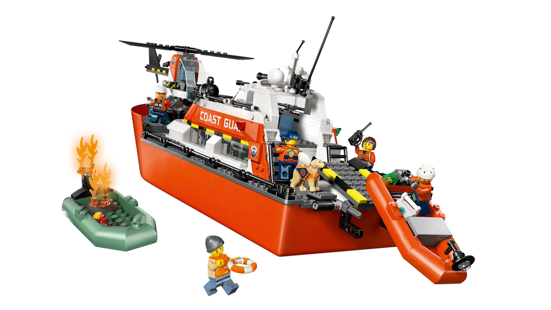 60504 Coast Guard Rescue Boat & Helicopter