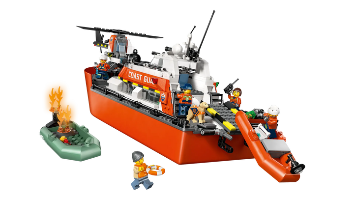 60504 Coast Guard Rescue Boat & Helicopter
