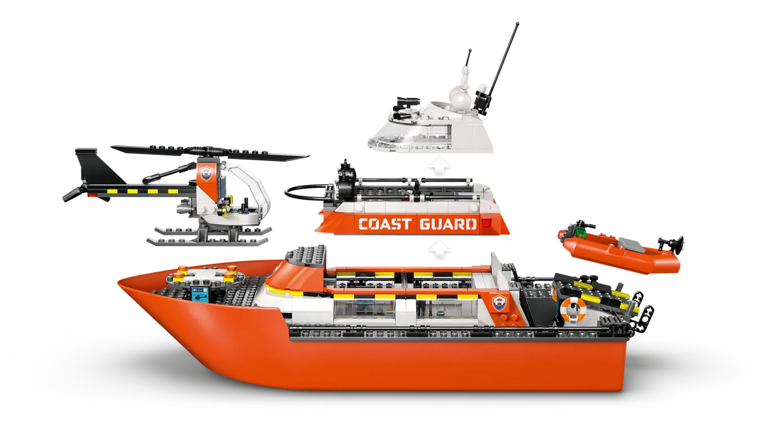 60504 Coast Guard Rescue Boat & Helicopter