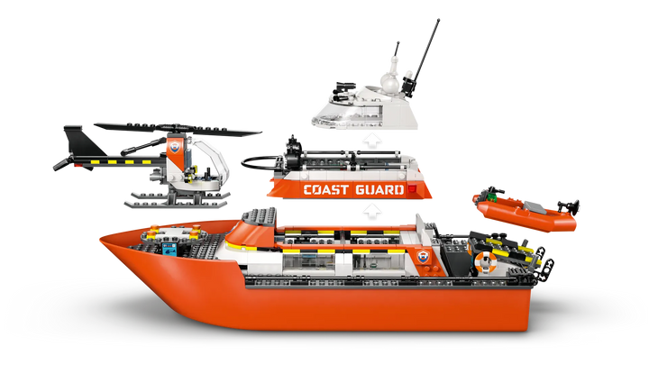 60504 Coast Guard Rescue Boat & Helicopter