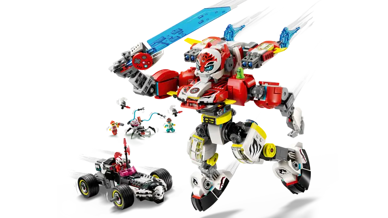 71497 Cooper's Tiger Mech & Zero's Hot Rod Car